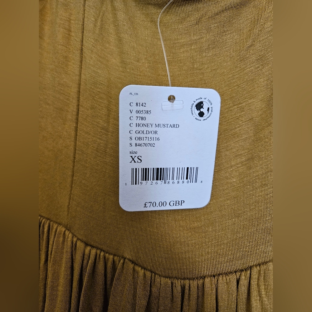 Free People NWT Mustard Yellow Jumpsuit - Picture 5 of 6